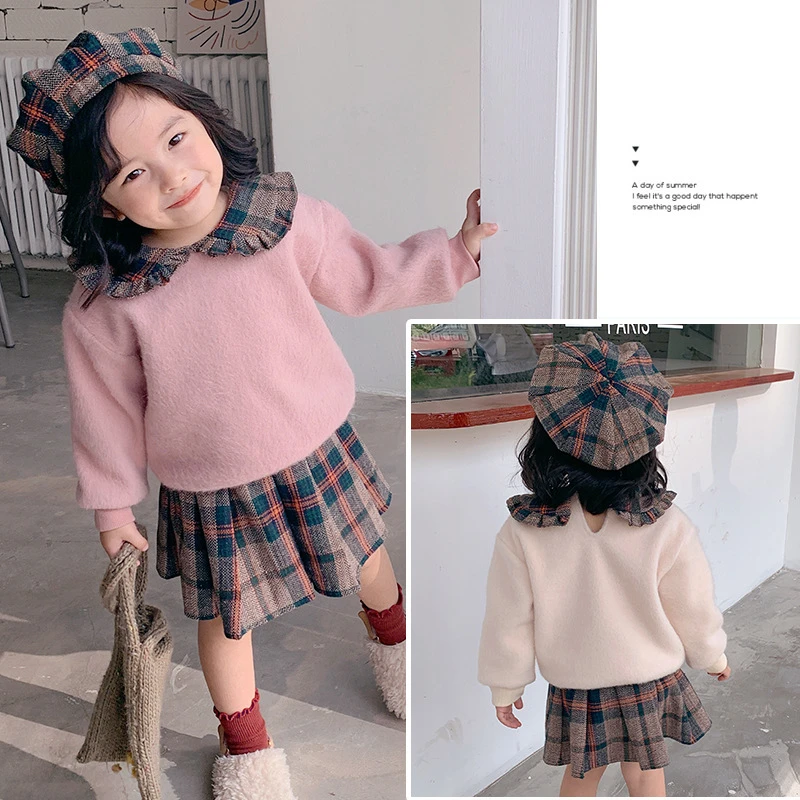童装2023冬季新品童套装 女童 两件套装 送帽子WD025