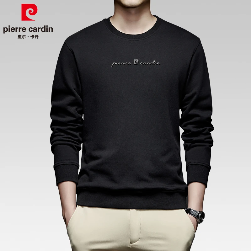 P351秋季新款高档正品加绒加厚男士卫衣圆领休闲保暖爸爸装2023