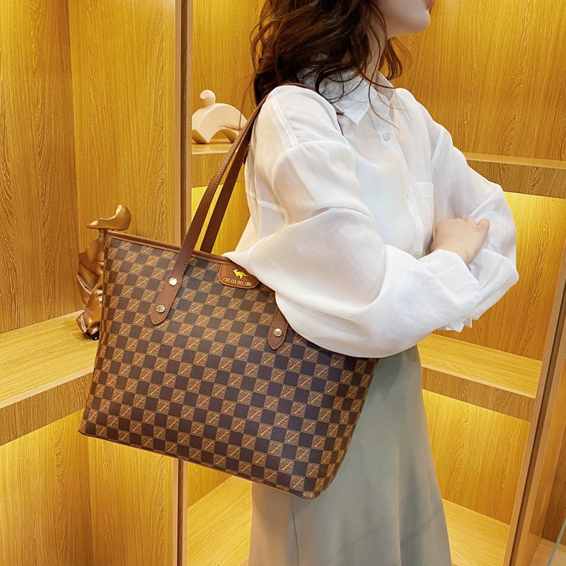 新款秋冬托特包轻奢单肩包30-40高档中包通勤百搭大容量包包硬底