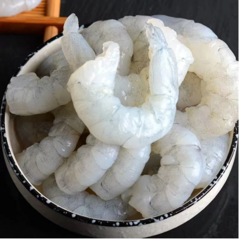 新鲜大个头活虾手把 去虾线开背