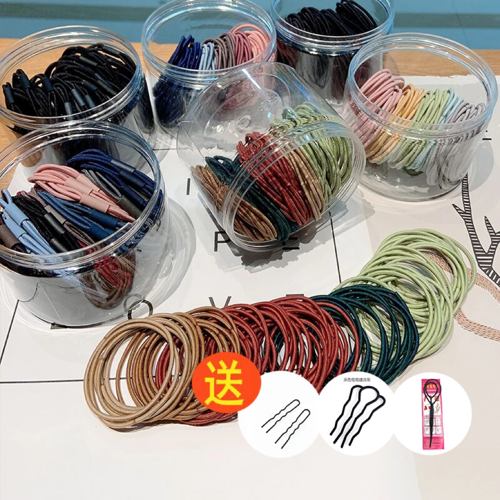 铜合金亚克力发饰 9.9/100根皮筋灌装（送四齿+U夹+拉发器）