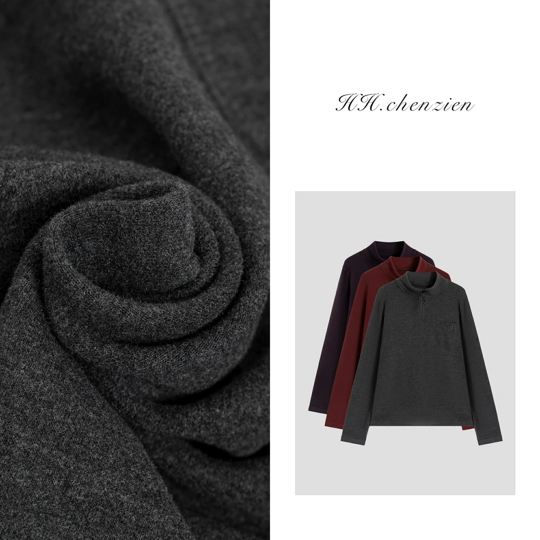 【黑黑家】“立领暖肤绒”秋冬女士半拉链立领设计保暖卫衣上衣外套