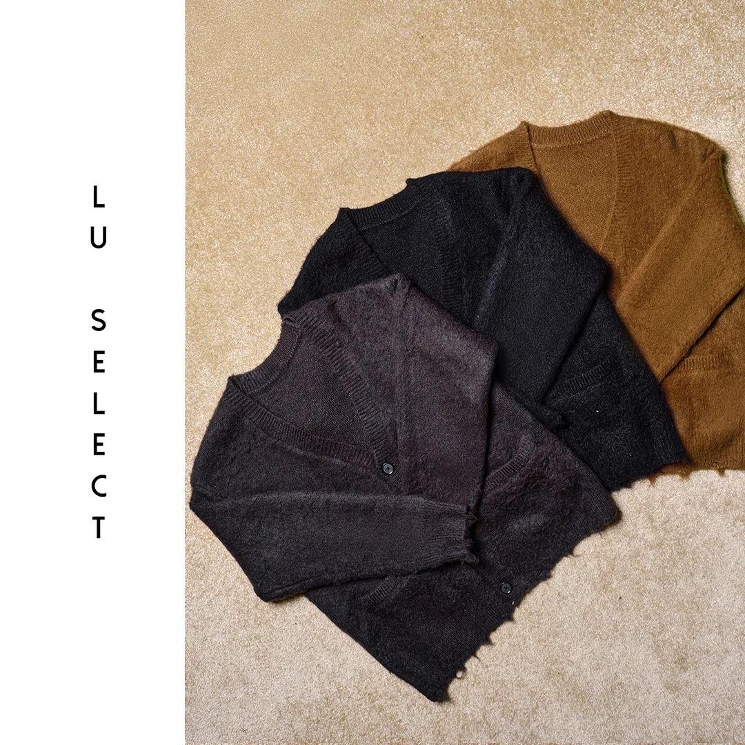 Lu SELECT 拉毛工艺休闲慵懒宽松百搭毛衣开衫 男女同款