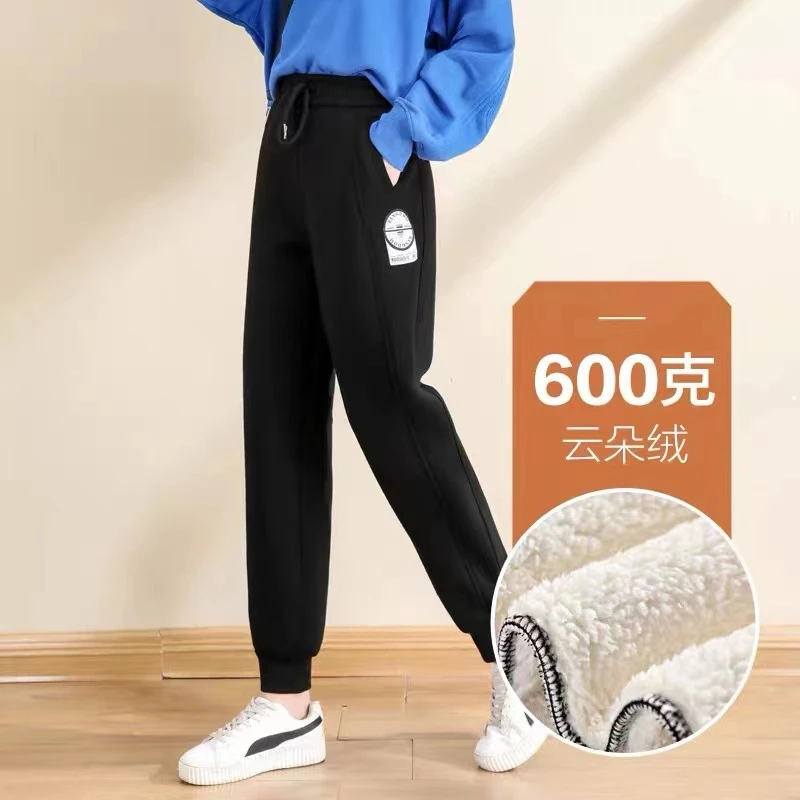 门店399!【品牌撤柜】2121羊羔绒特厚棉裤保暖休闲运动裤女宽松束脚