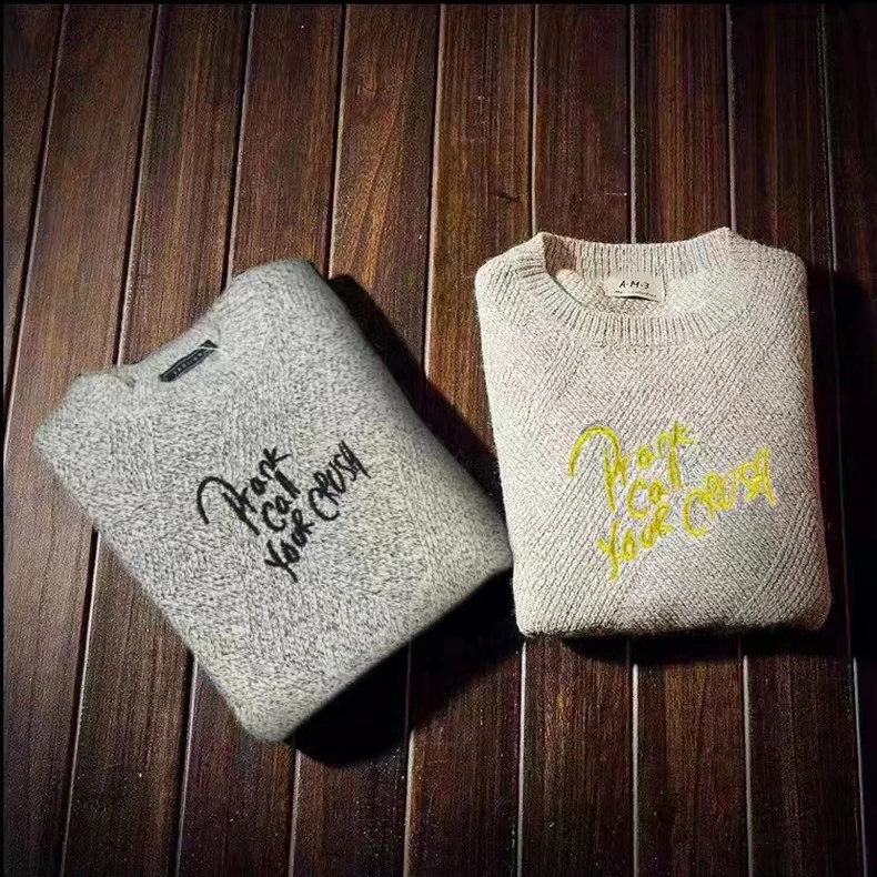 M39休闲宽松刺绣毛衣慵懒风针织衫