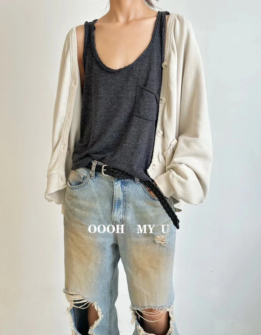 喜家外贸-高品质砂洗洗重工刺绣卫衣开衫外搭洋气慵懒百搭243056