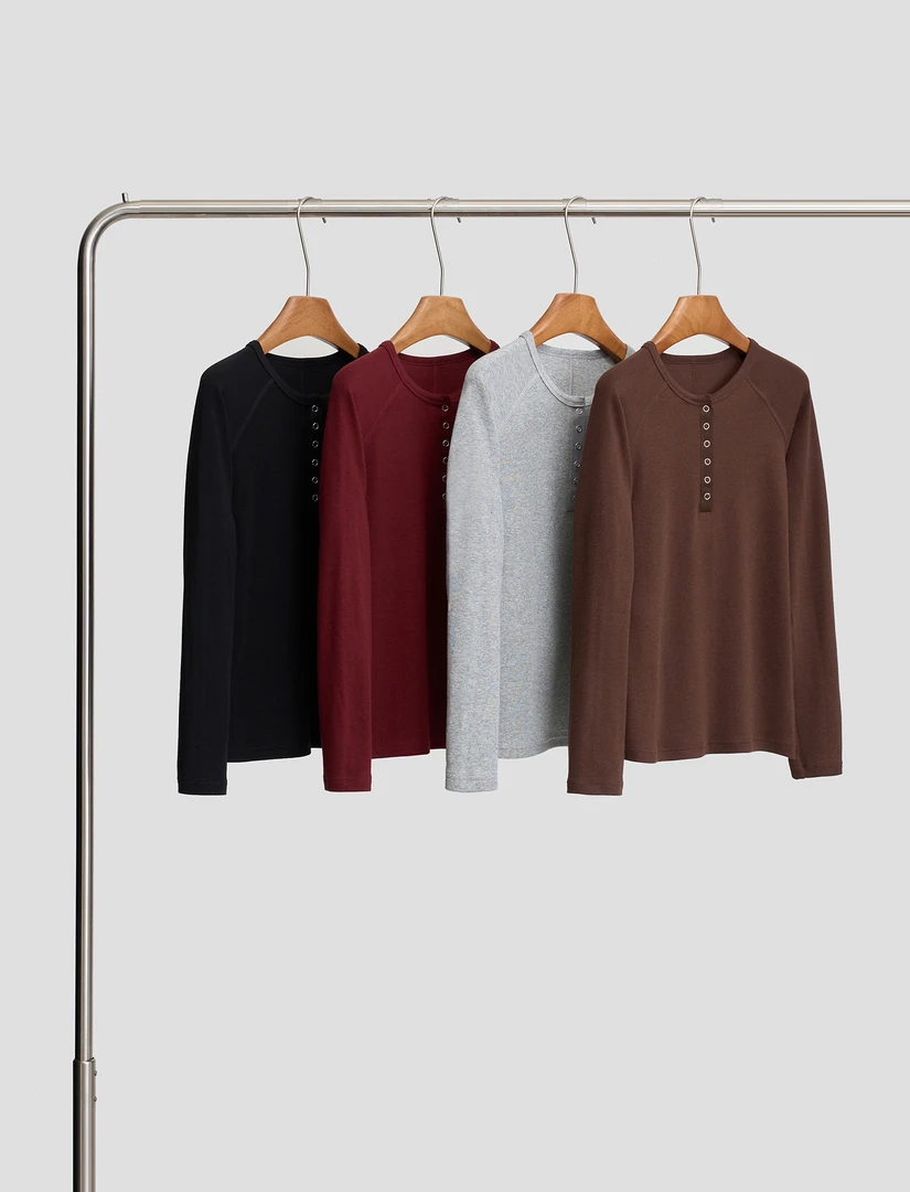 喜家外贸-2024冬季新款亨利显瘦打底衫723