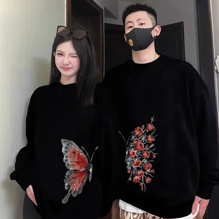 特别的不一样百搭情侣卫衣大码300斤早春oversize超火圆领上衣ins