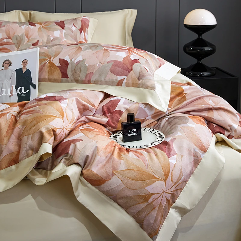 【JOLIN 玖琳家】私人订制款100S长绒棉数码印花 拼角宽边 四件套-1