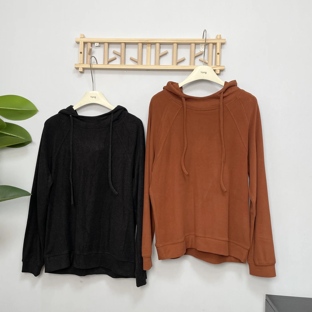 【清仓no退换】双面绒感连帽套头卫衣打底衫棉舒适百搭上衣帽衫女