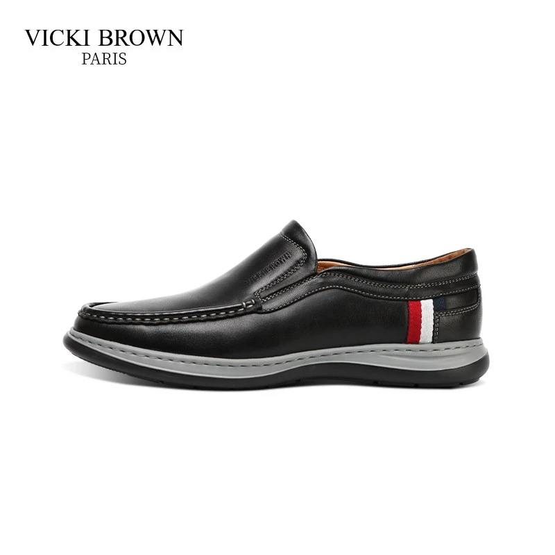 VICKI BROWN法国轻奢男鞋英伦商务正装时尚百搭男士休闲鞋豆豆鞋