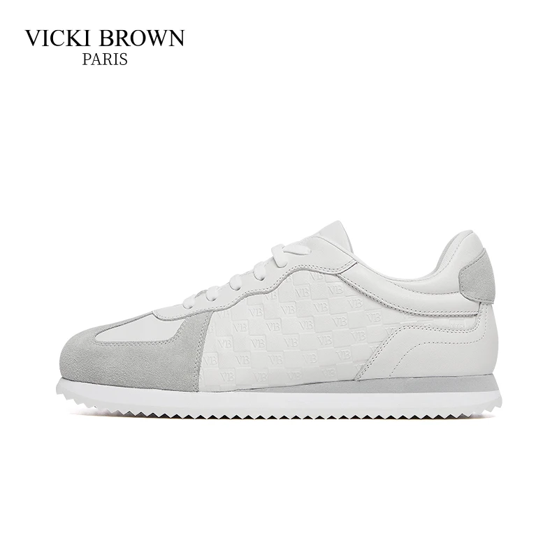 VICKI BROWN轻奢男鞋时尚百搭男士牛皮低帮户外运动潮流休闲鞋