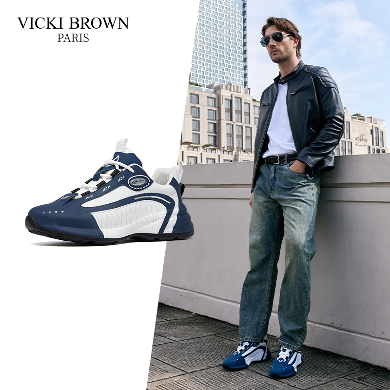VICKI BROWN轻奢男鞋时尚百搭潮流男士户外潮鞋低帮运动休闲鞋
