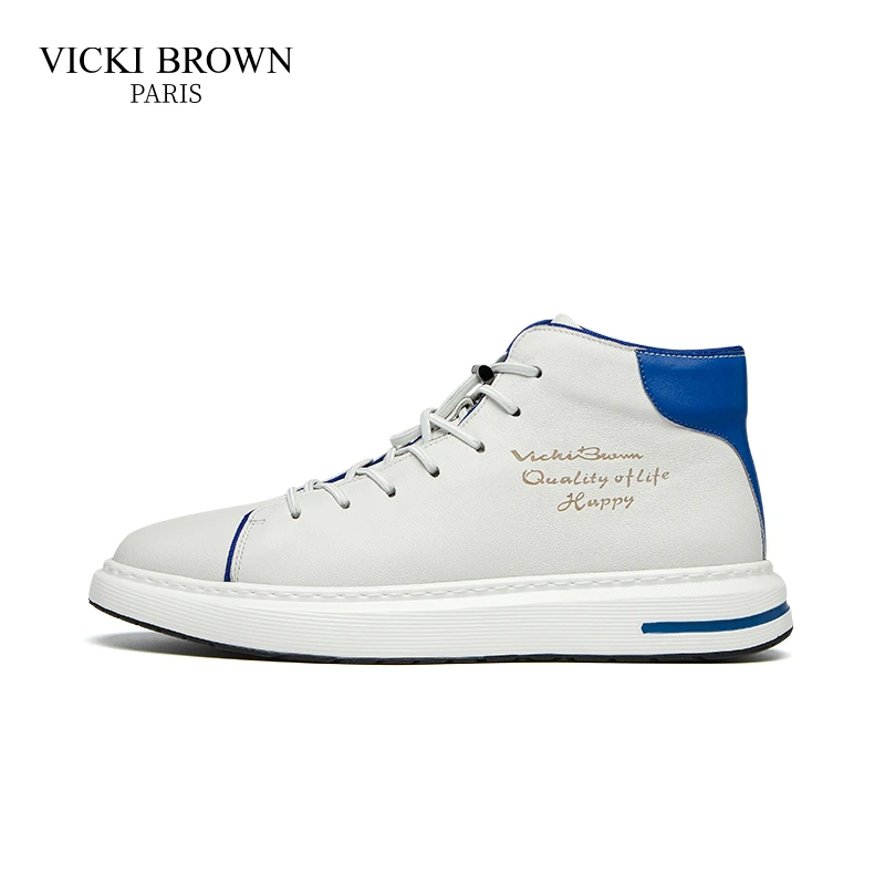 VICKI BROWN轻奢男鞋秋冬新款复古文艺时尚百搭休闲鞋高帮鞋