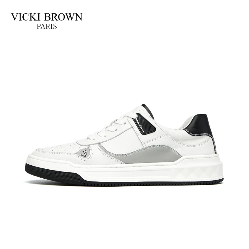 VICKI BROWN轻奢男鞋真皮百搭英伦风男士板鞋时尚户外休闲鞋潮鞋