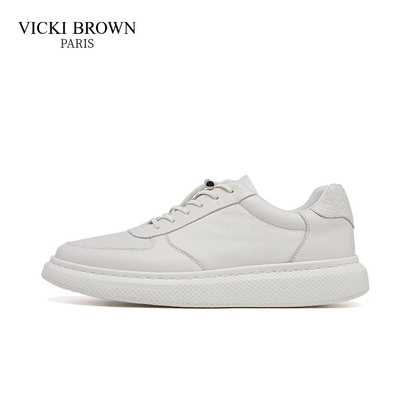 VICKI BROWN轻奢男鞋真皮简约时尚日常百搭男士低帮户外休闲鞋