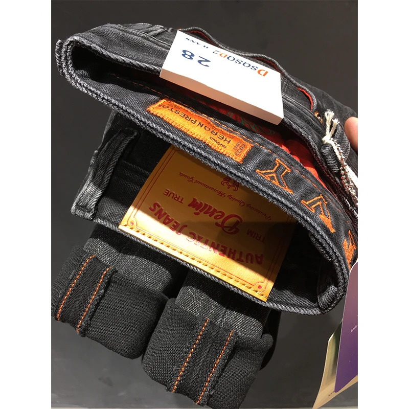 烟灰色九分牛仔裤男秋季新款复古做旧弹力修身小直筒长裤秋冬款