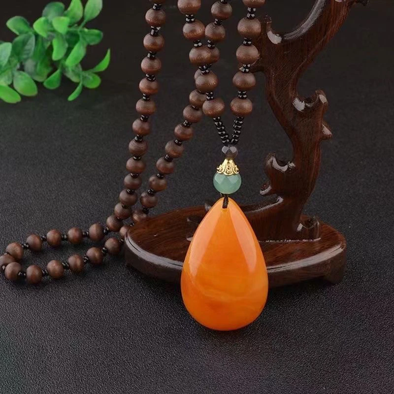 非金属木质吊坠 手工 复古吊坠平安扣毛衣链民族风男女配饰项链