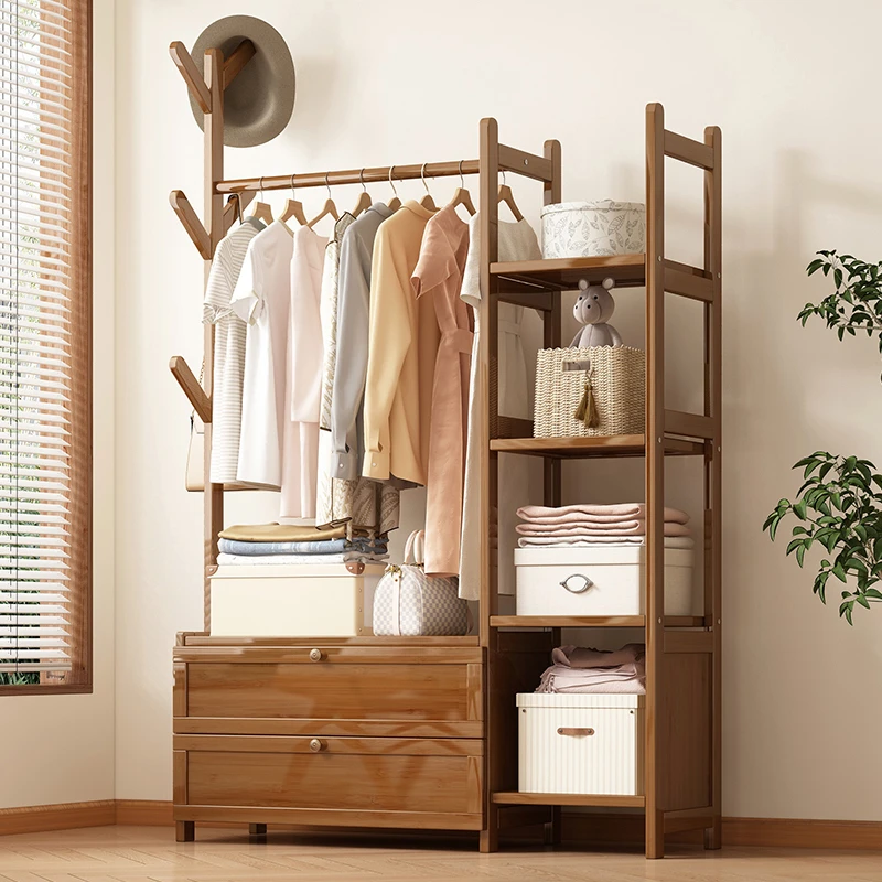 衣帽架卧室落地式挂衣架多功能床边放衣服神器简易入户收纳置衣架