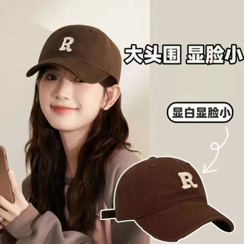 韩版R标1987字母鸭舌帽女网红休闲时尚街拍潮棒球帽简约百搭帽子