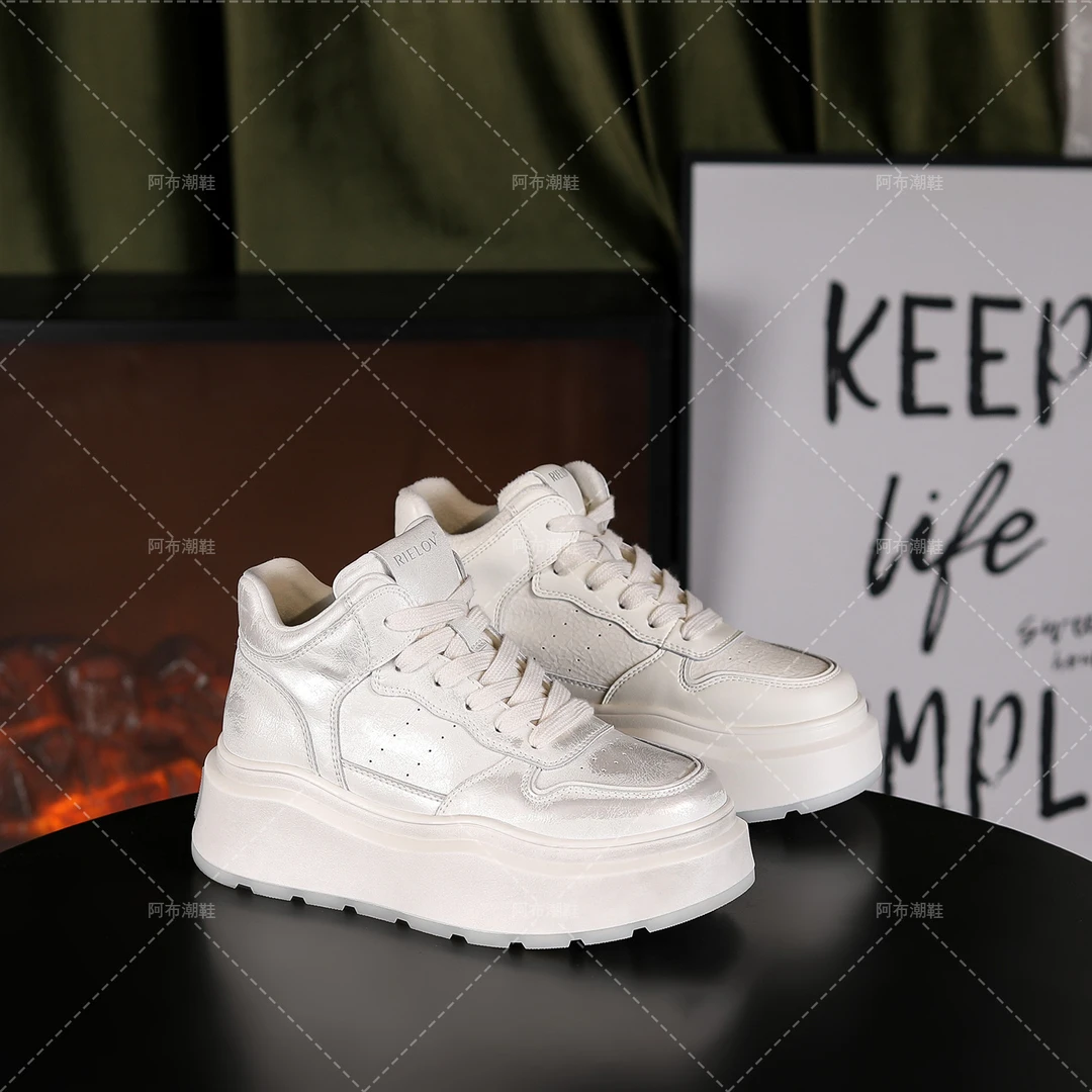 【阿布女鞋●银月】 加绒时尚厚底增高6cm潮流百搭女士休闲鞋10D873