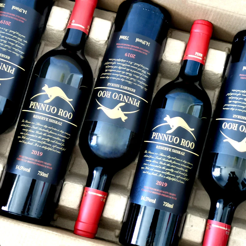 澳大利亚进口14.5度红酒 品诺袋鼠珍藏西拉干红葡萄酒750ml*6瓶