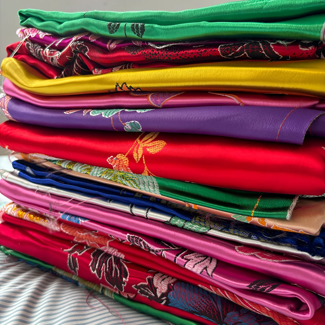 60-80年代民族风真丝软缎老布料