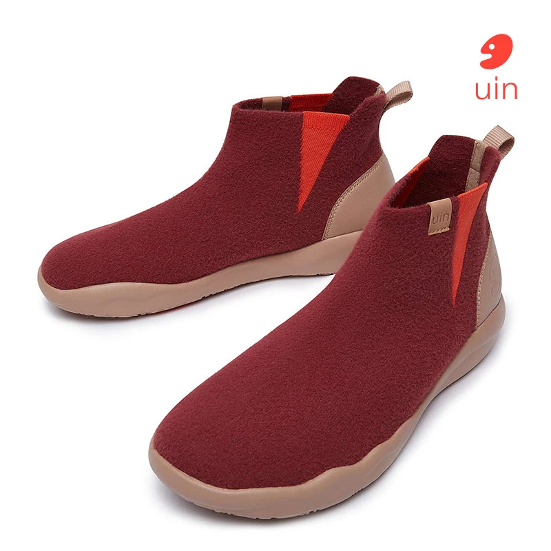 uin彩绘旅行鞋格拉纳达绒面飞织秋冬中帮休闲鞋靴子