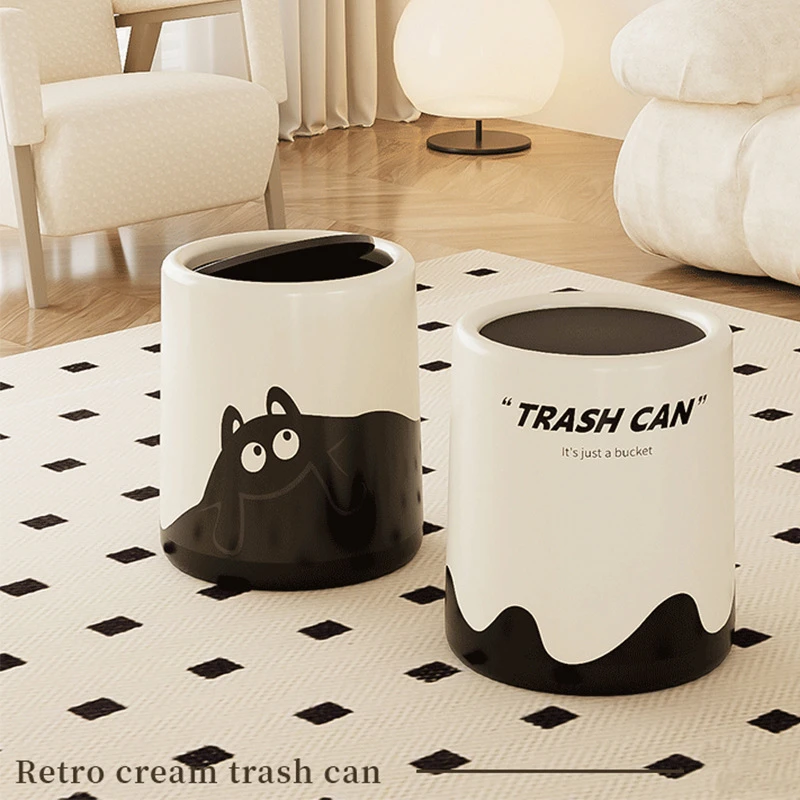 垃圾桶家用客厅卧室现代简约轻奢摇盖式大号双桶厨房卫生间翻盖筒