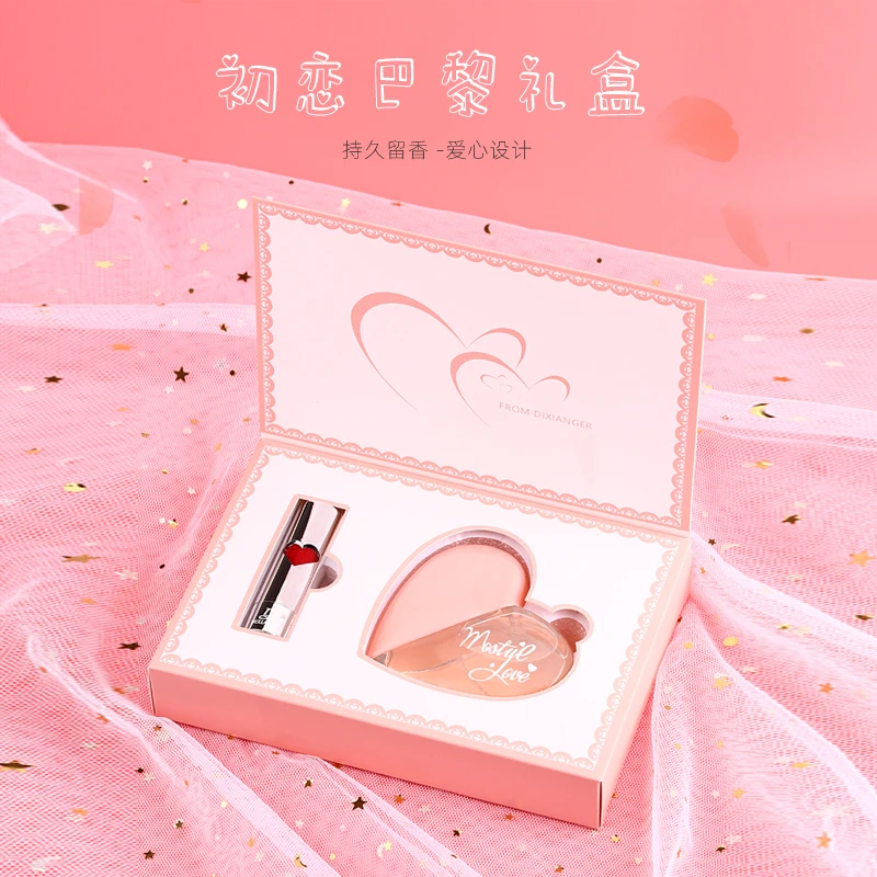 【香水口红礼盒】初恋巴黎持久留香香水礼盒装(赠口红)