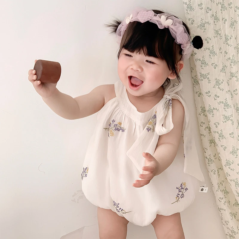 婴儿衣服女宝宝夏装连体吊带包屁衣公主超萌洋气薄款一岁夏季夏天