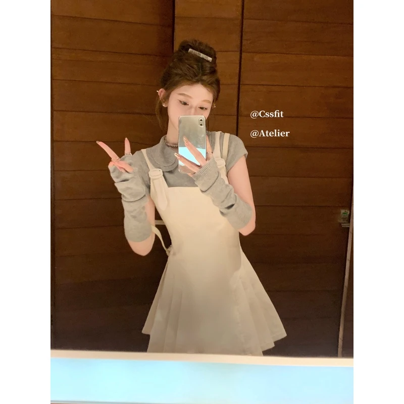 迟伞伞 24/ss 莉莉子 小奶皮灯芯绒背带连衣裙