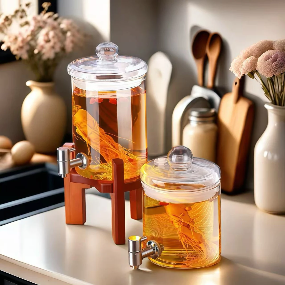 耐高温泡酒玻璃瓶高档密封酒坛子鹿茸人参专用瓶装酒容器空瓶酒罐