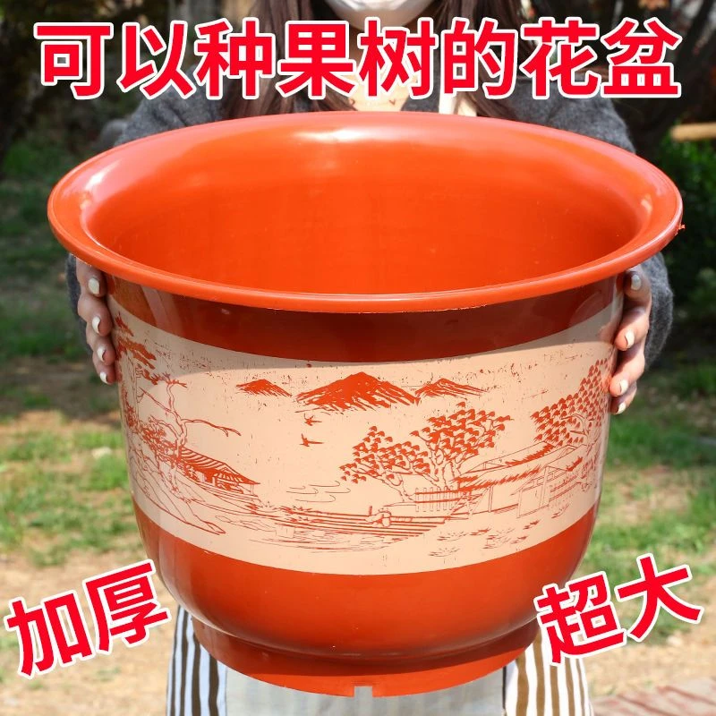 【送托盘】加厚大号塑料花盆仿陶瓷果树花盆加厚树脂盆绿植花盆批发