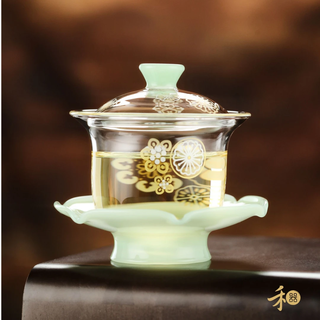 禾器皮球花 禾荷盖碗 高硼硅盖碗 容量：180ml