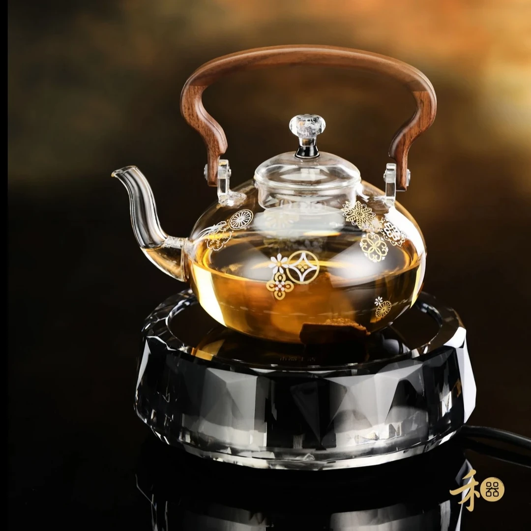 禾器 皮球花 朗月壶 高硼硅煮茶烧水壶  容量：800ml