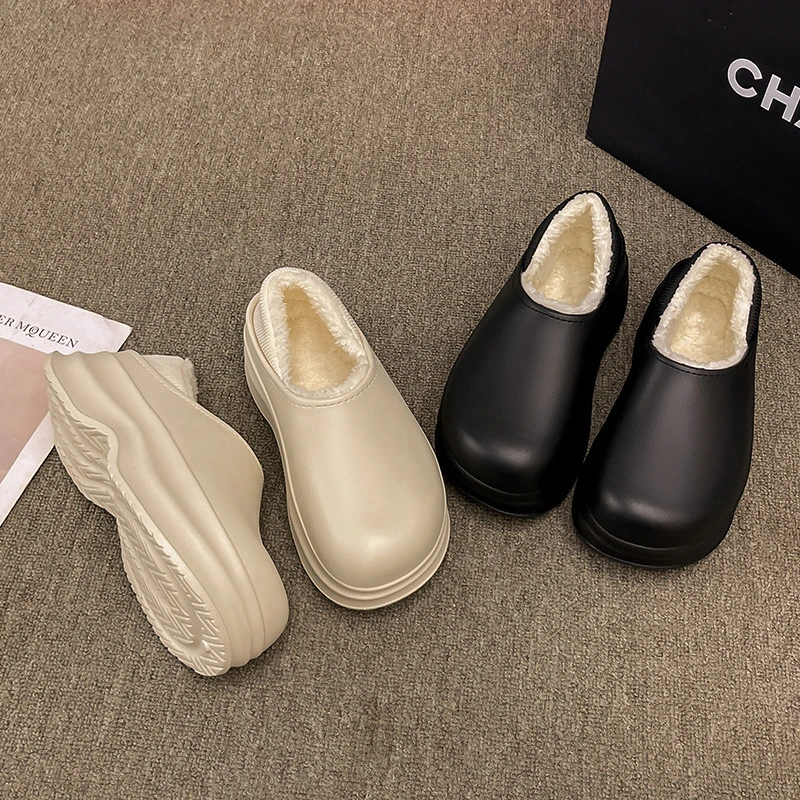 棉拖鞋男款冬季包跟加绒加厚防滑防水踩屎感大码外穿保暖运动棉鞋