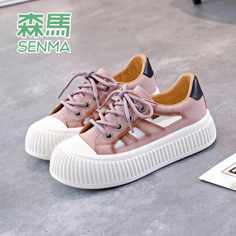 SENMA/森马品牌镂空鞋女2023新款网格透气鞋百搭休闲软底韩夏季
