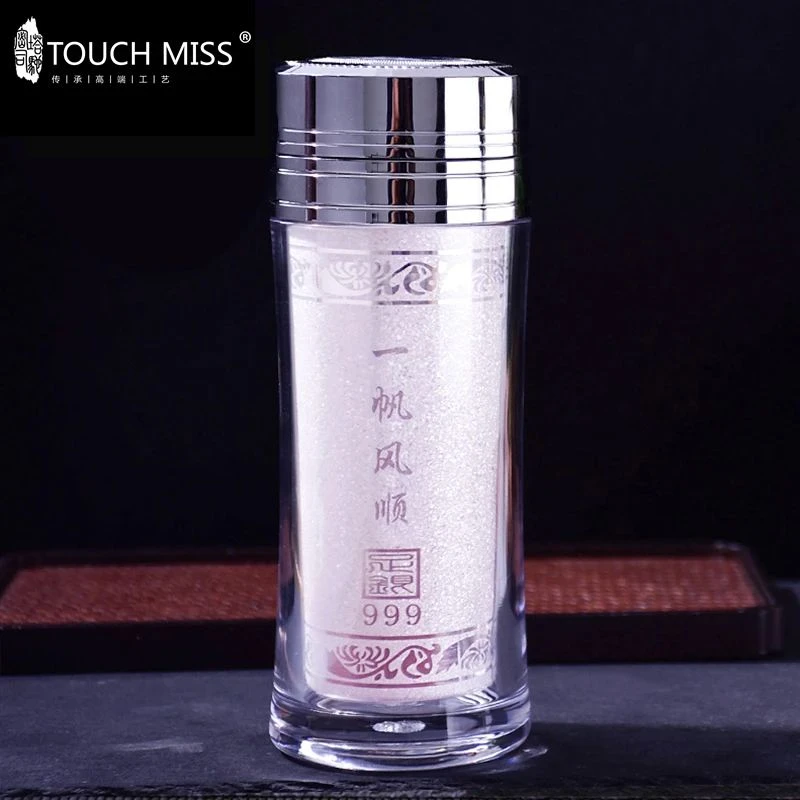 TOUCH MISS  轻奢纯银内胆保温杯 可食用999足银高端水杯送礼茶杯