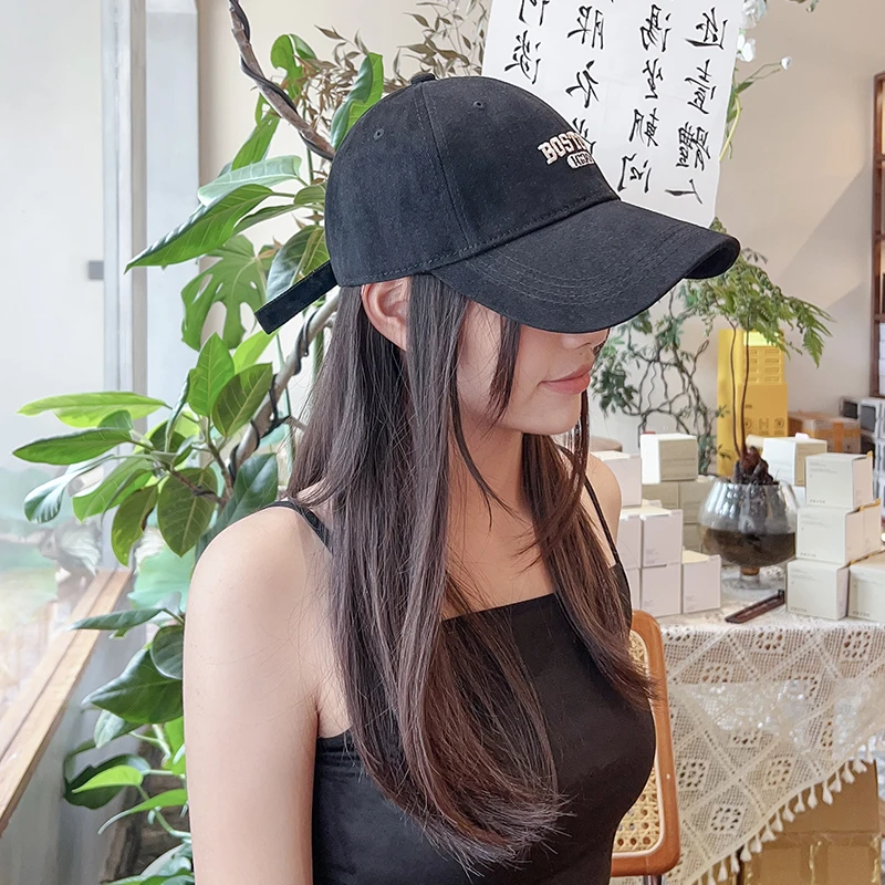 黑色美式字母棒球帽女显脸小秋冬新款百搭鸭舌帽子男学生防晒帽子