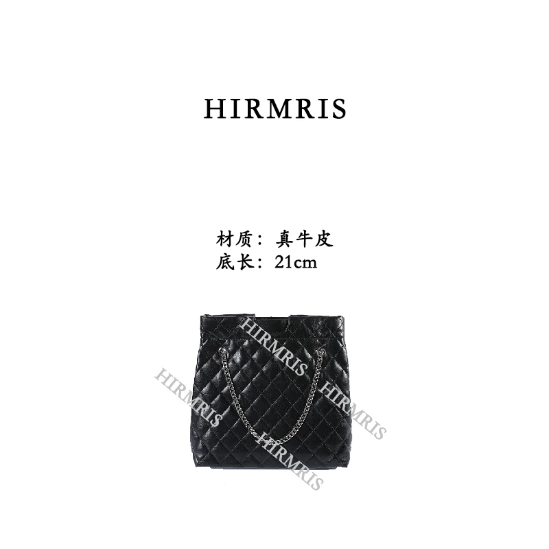 HIRMRIS手工真皮包YD273 隐藏手提大垃阳黑