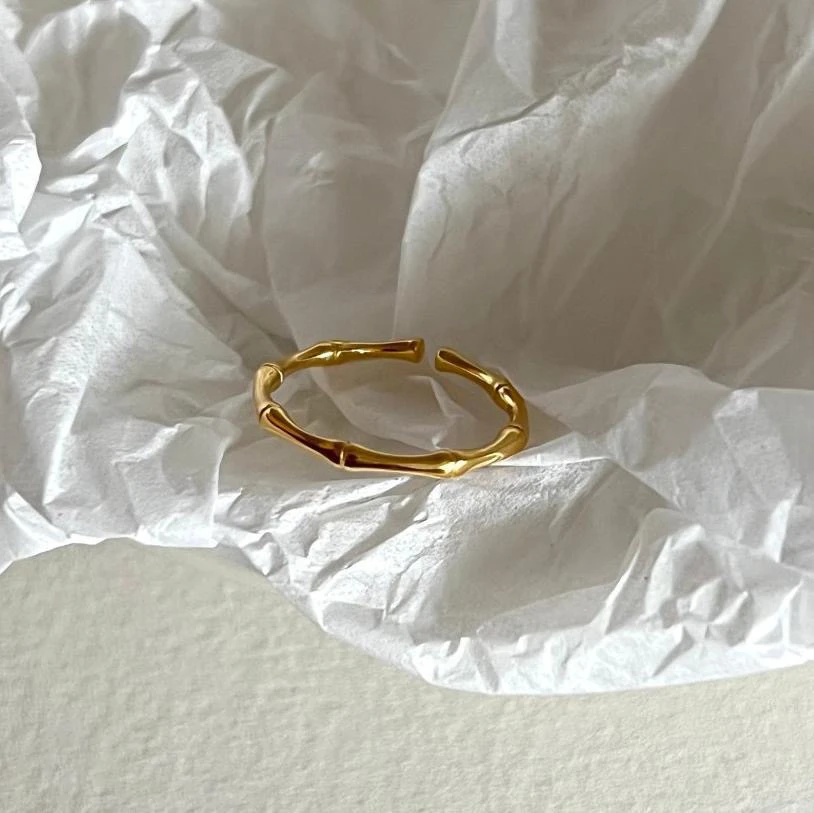 合金戒指 【素戒】竹节14k戒指