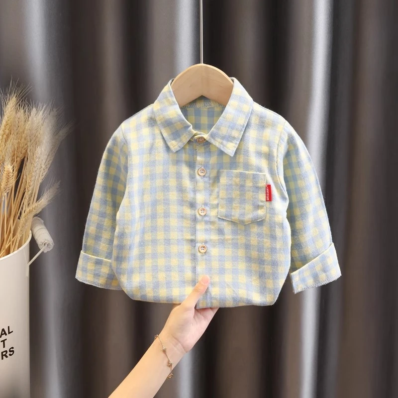 男童小童韩版帅气春秋装洋气婴儿长袖衬衫内搭外穿休闲衬衣「反季」