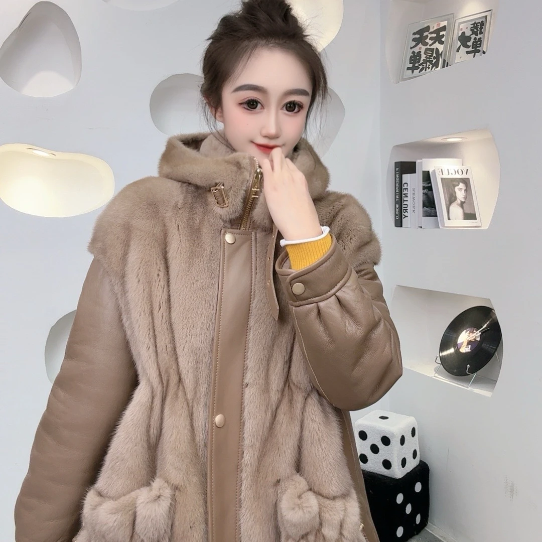 网红推荐时尚定制皮毛一体外套-009