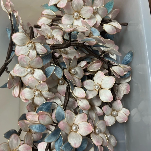 大麦吖古风发饰汉服绒花发簪 手工制作默认微瑕