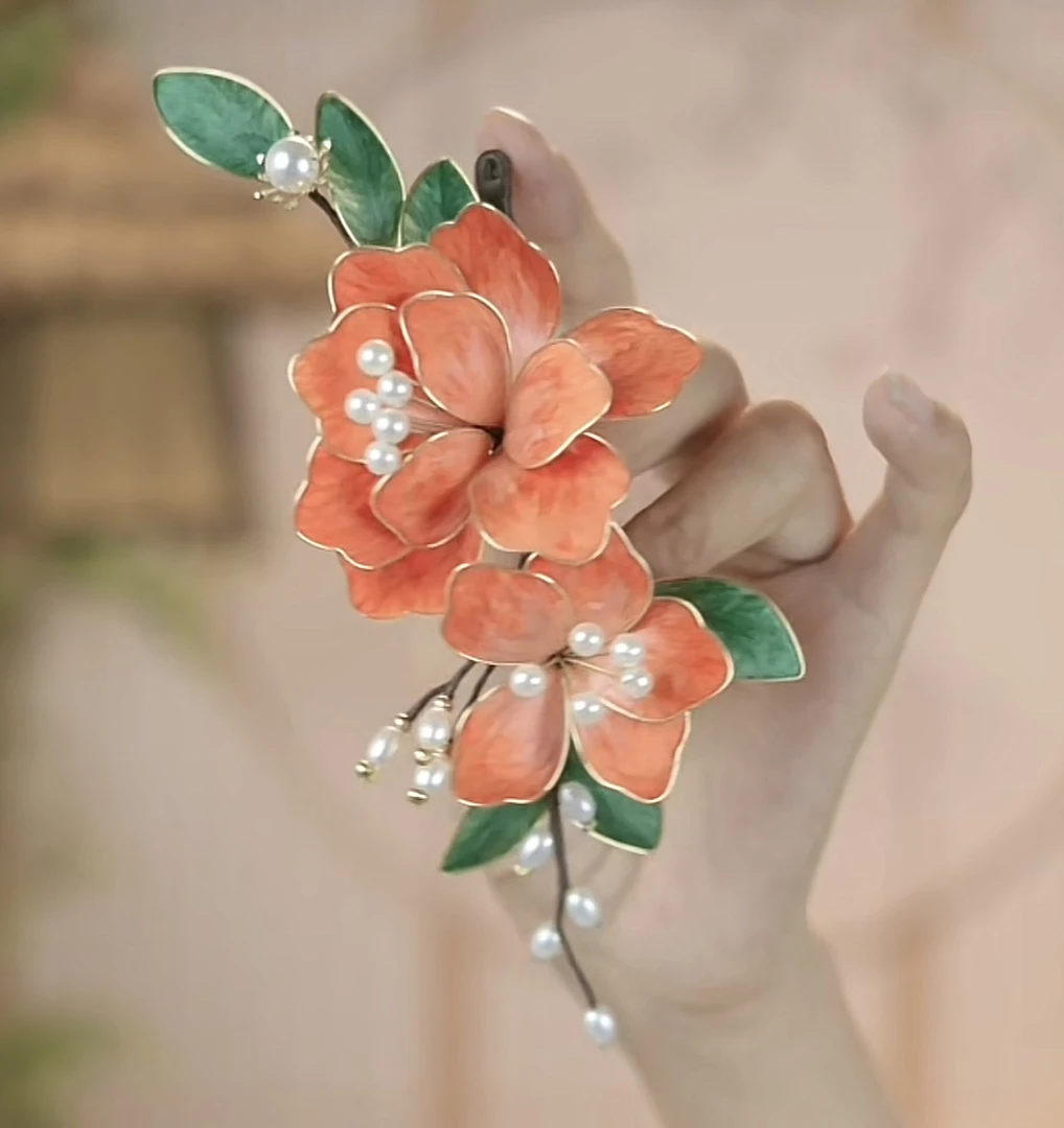 古风发饰发簪绒花发簪