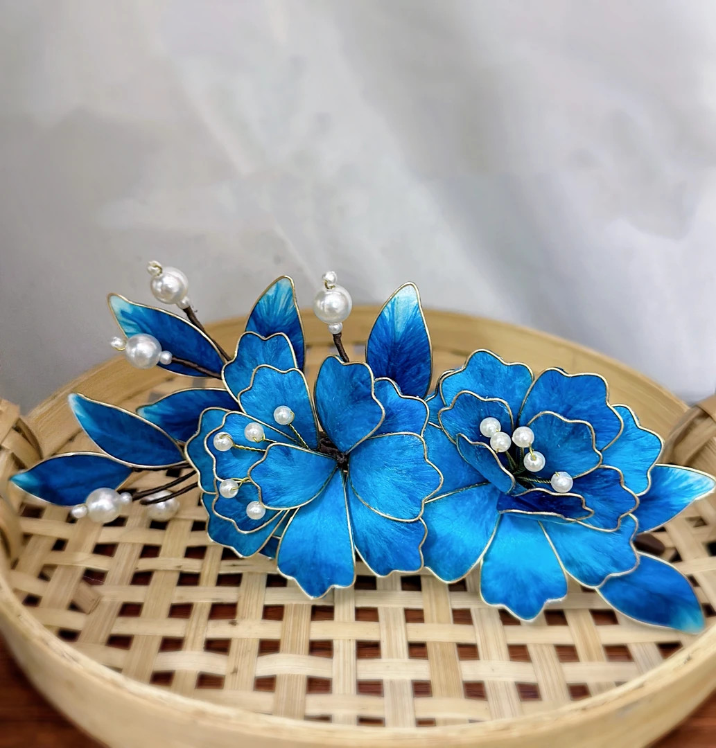 大麦吖古风发饰汉服绒花发簪 手工制作默认微瑕