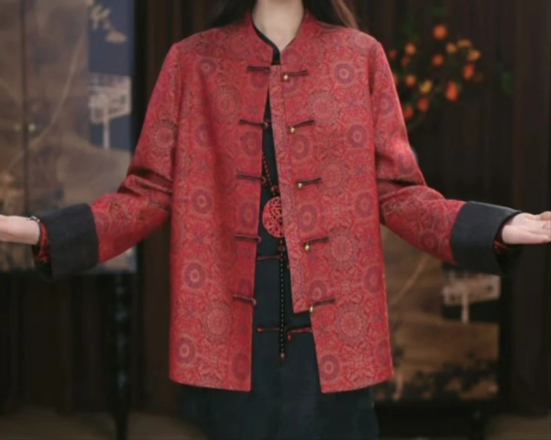 【妙唯】宋锦香云纱新中式腔调秋冬复古显瘦宽松国风休闲百搭上衣