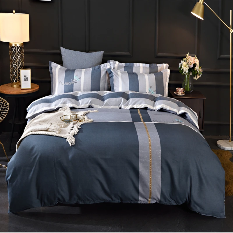 床上用品四件套纯棉全棉简约四件套亲肤柔软舒适单人双人四件套