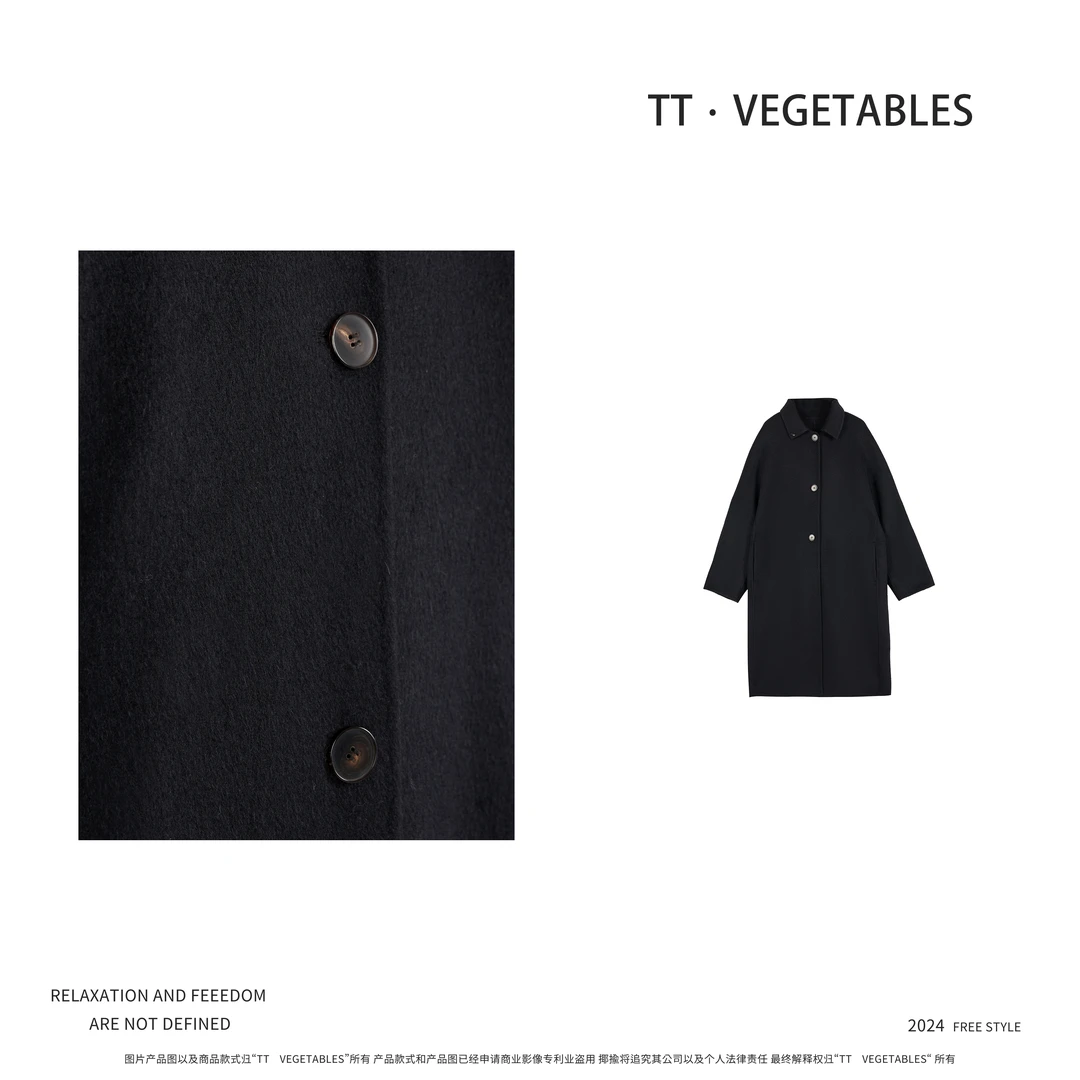 雪落升级款 大衣宽松轻奢长款暖毛呢冬季925726-A